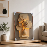 Vase à fleurs élégant en porcelaine avec impression 5D effet diamant brillant, grand art mural en forme de diamant