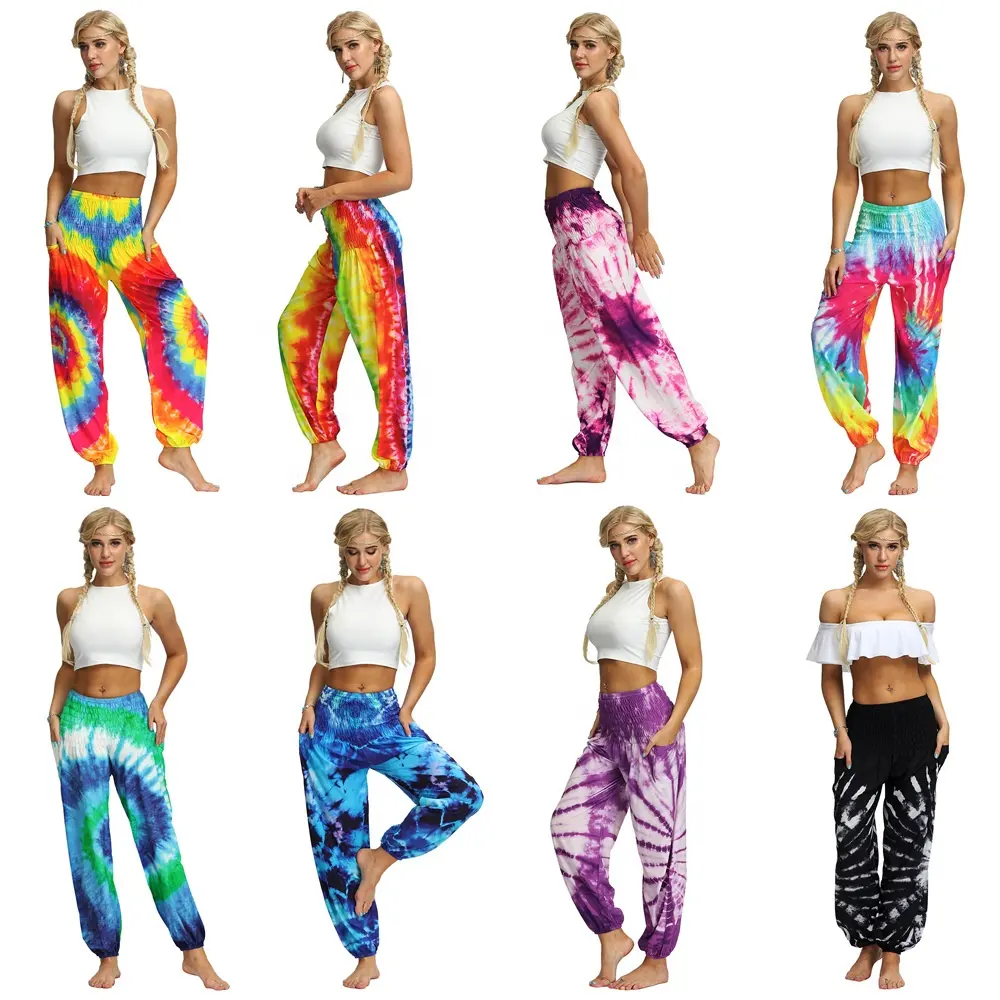 Pantalon femme de haute qualité, teinture par nouage, style bohème, Yoga Hippie, Harem, vente en gros, 2020
