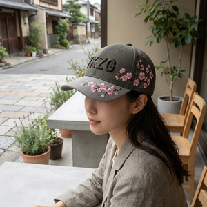 Gorra de Béisbol de 6 Paneles con Bordado 3D Personalizado, Gorra de Algodón Premium con Bordado Floral en Color de Contraste para Marcas de Marca Privada - Product Image 3