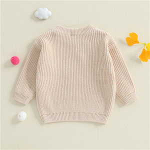 Basso MOQ ricamo personalizzato produttore autunno maglioni bambino corno <span class=keywords><strong>di</strong></span> <span class=keywords><strong>cervo</strong></span> occhiali ricami manica lunga per bambini maglia top maglione - Product Image 5