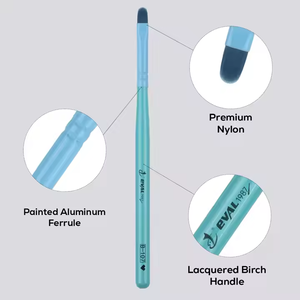 Juego de 6 Pinceles Profesionales para Uñas al por Mayor, con Mango de Madera de Abedul Azul y Pelo de Nylon, para Salón de Manicura - Product Image 3