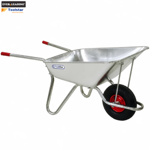 <span class=keywords><strong>Brouette</strong></span> de chantier prégalvanisée 101L avec roue pneumatique de 16 pouces et jante métallique – Outil de transport durable - Product Image 3