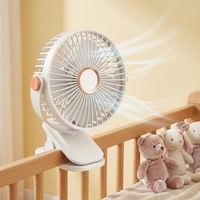 Ventilateur de bureau portable avec logo personnalisé, 5 vitesses réglables en continu, silencieux, avec lumière LED nocturne pour le bureau et la maison