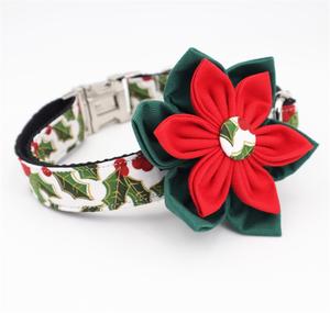 Collar de perro personalizado de Navidad con accesorio de flor floral - Product Image 5