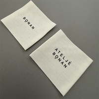 Étiquettes de vêtements personnalisées de luxe à bas prix, lavables, en coton tissé imprimé, à coudre pour le col et les textiles de maison