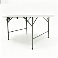 Table pliante ronde en plastique robuste de 6 pieds pour événements et banquets en extérieur, vente en gros