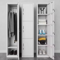 Casier en acier à cinq portes, moderne et durable, pour vestiaire de salle de sport, avec clé, pour école, hôpital, armoire de rangement sécurisée, unité d'organisation