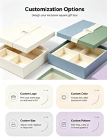 Boîte cadeau en carton gris épaissi, écologique et réutilisable, avec couvercle intérieur en grille et joint décoratif pour l'emballage