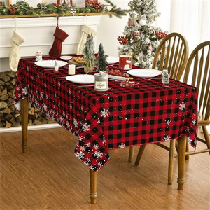 <span class=keywords><strong>Mantel</strong></span> <span class=keywords><strong>de</strong></span> Navidad 60*120 pulgadas nieve rojo búfalo a cuadros <span class=keywords><strong>mantel</strong></span> lavable para fiesta <span class=keywords><strong>Picnic</strong></span> cena Decoración - Product Image 5