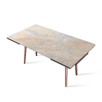 Table à manger rectangulaire extensible en pierre frittée au design moderne et contemporain, prix de gros, mobilier de salle à manger