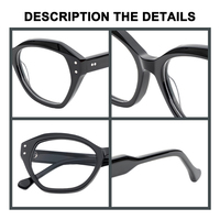 Montures de lunettes optiques en acétate à rivets géométriques, branches épaisses, couleurs assorties, livraison rapide pour commandes en gros