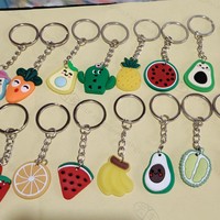 Fruit Family Geëmbosseerde 2D Zachte PVC Sleutelhangers Als Gepersonaliseerde Cadeaus Voor Kinderen