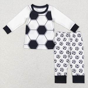 ชุดเสื้อผ้าสำหรับเด็กเล็กแขนยาวพิมพ์ลายฟุตบอลสีน้ำตาลชุดเสื้อผ้าสำหรับเด็กวัยหัดเดินเด็กผู้ชาย - Product Image 5