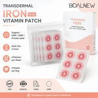 Patchs Transdermiques Énergétiques à la Vitamine B Complexée Sous Marque Blanche, Résistants à l'Eau, Suppléments Transdermiques de Fer pour Adultes