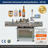 Machine d'étiquetage horizontale automatique mécanique à grande vitesse avec boîte de vitesses PLC, étiqueteuse portable pour ampoules et flacons de solutions orales