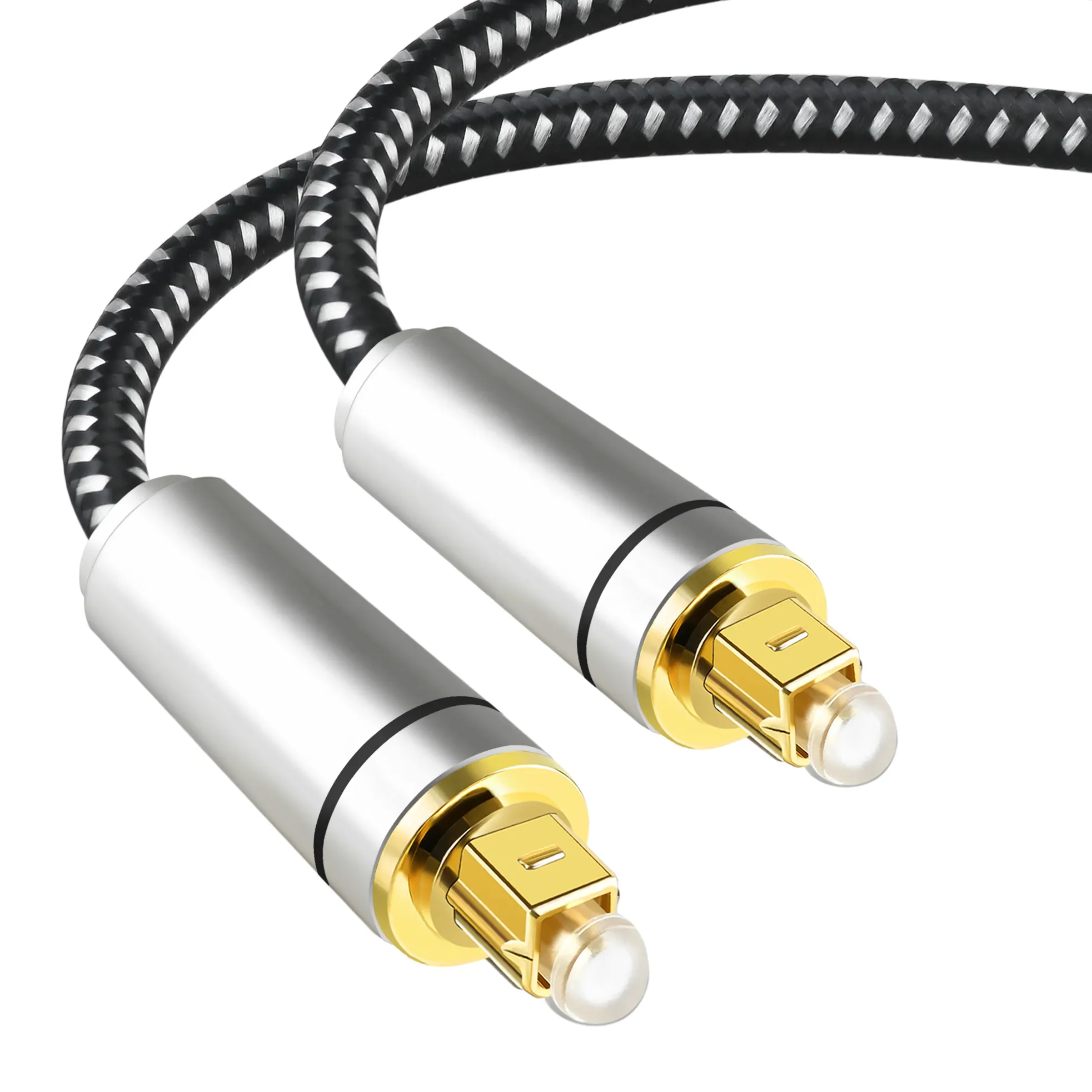 2022 high speed new mould Digital Optical Audio Toslink Cable 6FT Fiber Optic Male to Male Cord White Silver