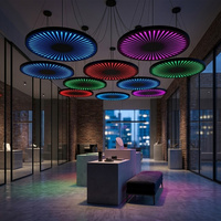 Lámpara Colgante LED Redonda Estilo Tech con Efecto Starburst, RGB, Dinámica, para Proyectos de Iluminación de Tiendas de Juguetes Modernas