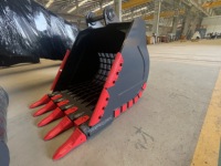 Godet squelette pour excavatrice PC350/CAT335, 1,6 m³, pour le nivellement du gravier, le tri et le criblage des matériaux, et la séparation des roches du sol.