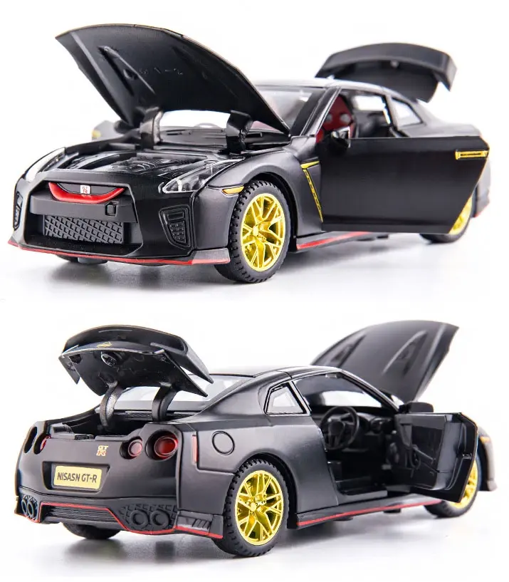 Hot GTR 1:32 diecast car toys model full door open electronic metal pull back cars toy vehicles for kids