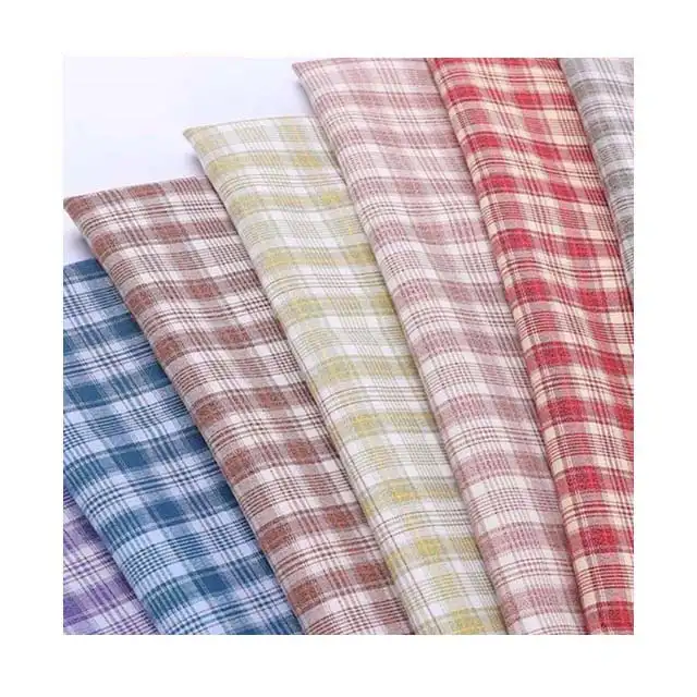 Awaytr-tissu tartan à grilles simples, textile tissé, en stock, tissu plissé JK, costume de chemise