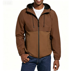 Wholesale Varsity <b>Jacket</b> Polyester Spandex Color Block <b>Lightweight</b> Hooded College <b>Jacket</b> Anti UV Streetwear <b>Men</b> Baseball <b>Jacket</b> - Product Image 2