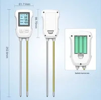 Testeur de sol à double sonde haute précision, affichage numérique de l'acidité et de l'alcalinité du pH, détection de l'humidité et de la température du sol, pour jardinage et plantes en pot