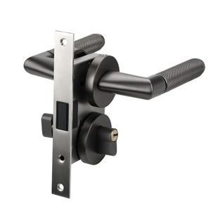 Serrure de porte intérieure en bois avec poignée en alliage de zinc et d'aluminium laminé, à aspiration magnétique et silencieuse, par le fabricant - Product Image 4