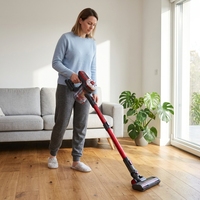 Aspirateur sans fil léger et économe en énergie, sans sac, avec moteur sans balais, pour un usage quotidien familial et hôtelier