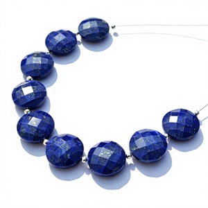 Lapis Lazuli perles de briolette rondes à facettes pierre précieuse pour la fabrication de bijoux - Product Image 1