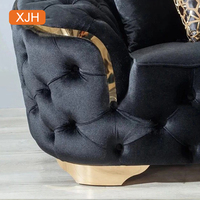 Canapé Chesterfield en tissu velours mat à boucles, design moderne, luxe léger, pour salon, mobilier de maison, confortable et luxueux