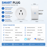 Prise intelligente WiFi 10A, compatible avec l'application Tuya, Alexa et Google Home, prise WiFi pour commande à distance, minuterie et fonction de programmation
