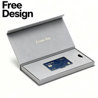 Boîte rigide pour cartes de membre, emballage en carton rigide, boîte cadeau magnétique pour cartes de crédit VIP avec insert