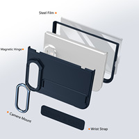 Étui pliable pour iPhone Duo avec protection d'écran intégrée 2-en-1, coque de protection avec dragonne et béquille LZ243