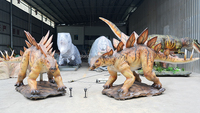 LONGTU Stegosaurus robotique géant réaliste grandeur nature, dinosaures animatroniques de 5 m pour exposition en parc