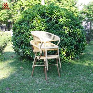 Muebles de jardín Silla de ratán para exteriores Apilable Bambú Rústico Bistro Hotel Patio terraza Sillones para cafeterías Restaurantes - Product Image 5