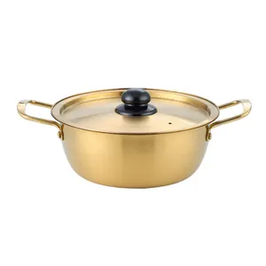 Koreanische Hot Pot Paella Pfanne Japan Ramen Topf Doppel griff Meeres früchte Topf Aluminium Nudel pfanne