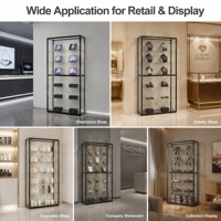 Meilleures ventes, prix compétitif, vitrine en verre à vision complète, 6 niveaux, verre trempé, cadre en aluminium renforcé, porte verrouillable