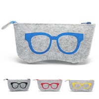 Étui à lunettes en feutre personnalisé, sac de rangement portable pour lunettes de soleil et de vue, pochette de protection en feutre pour le commerce transfrontalier
