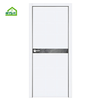 Porte de chambre à coucher en bois style Shaker moderne, construction en MDF, isolation acoustique manuelle, finition placage, intérieur pour hôtel ou villa