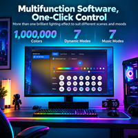 Kit d'éclairage d'ambiance pour Smart TV, synchronisation caméra, bande LED RGBIC, télécommande, contrôle via application WiFi, éclairage immersif musical, home cinéma