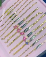 Bijoux fins or 925 argent Sterling bébé bracelets de cheville couleur Zircon diamant empreinte nom personnalisé enfants bracelets de cheville Bracelet
