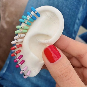 <span class=keywords><strong>Orecchini</strong></span> a Cerchio Colorati Gemnel in Argento 925, Arcobaleno Smaltato con Diamante Singolo, Piccoli <span class=keywords><strong>Orecchini</strong></span> a Cerchio - Product Image 4