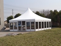 Nouvelle Tente de Réception Hexagonale Design Tendance / Chapiteau Octogonal avec Toile PVC Ignifuge Quatre Saisons et Construction Modulaire
