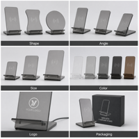 Support de Charge pour Téléphone en Acrylique Personnalisé, Présentoir de Bureau Transparent avec Emplacement pour Câble, Impression de Logo, Organisateur OEM