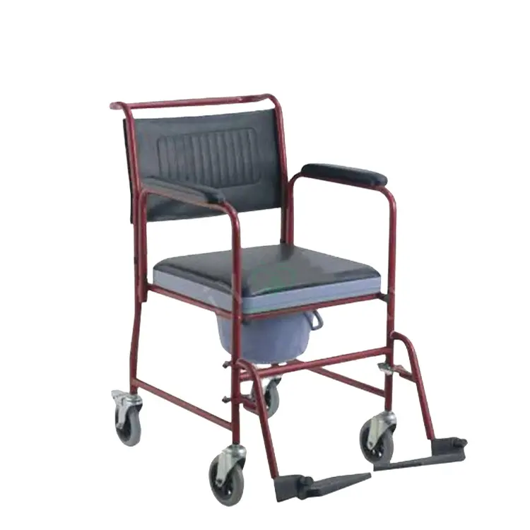 Cadeira de roda de commodo de chuveiro hospital MY-R100, com rodas para idosos