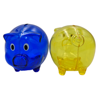 Tirelire en plastique transparente personnalisable avec logo, en forme de cochon, incassable, pour enfants, cadeau d'épargne