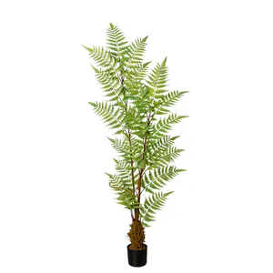 Kunstmatige Boom Potplant Greenery Fern Boom Moss Kofferbak Decoratieve Boom Kunstmatige Plant Indoor Decor 150Cm Hoogte