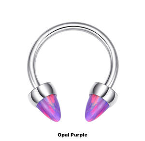 Gaby F136 titanio ópalo nariz anillo G23 herradura nariz tabique cuerpo Piercing joyería tabique Piercing joyería titanio - Product Image 6