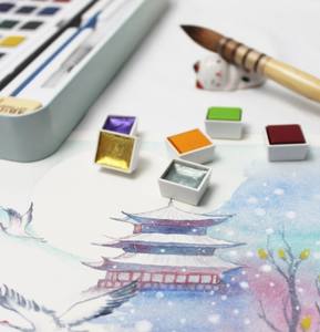 Ensemble <span class=keywords><strong>de</strong></span> peinture aquarelle nacrée 18/20/40 couleurs Pigments <span class=keywords><strong>de</strong></span> couleur métallique scintillants - Product Image 6