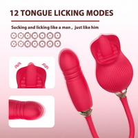 Rosen-Zungen-Vibrator für Erwachsene, Sexspielzeug zur Stimulation von Klitoris und Brustwarzen, USB Magnetisch Aufladbarer Weiblicher Masturbator